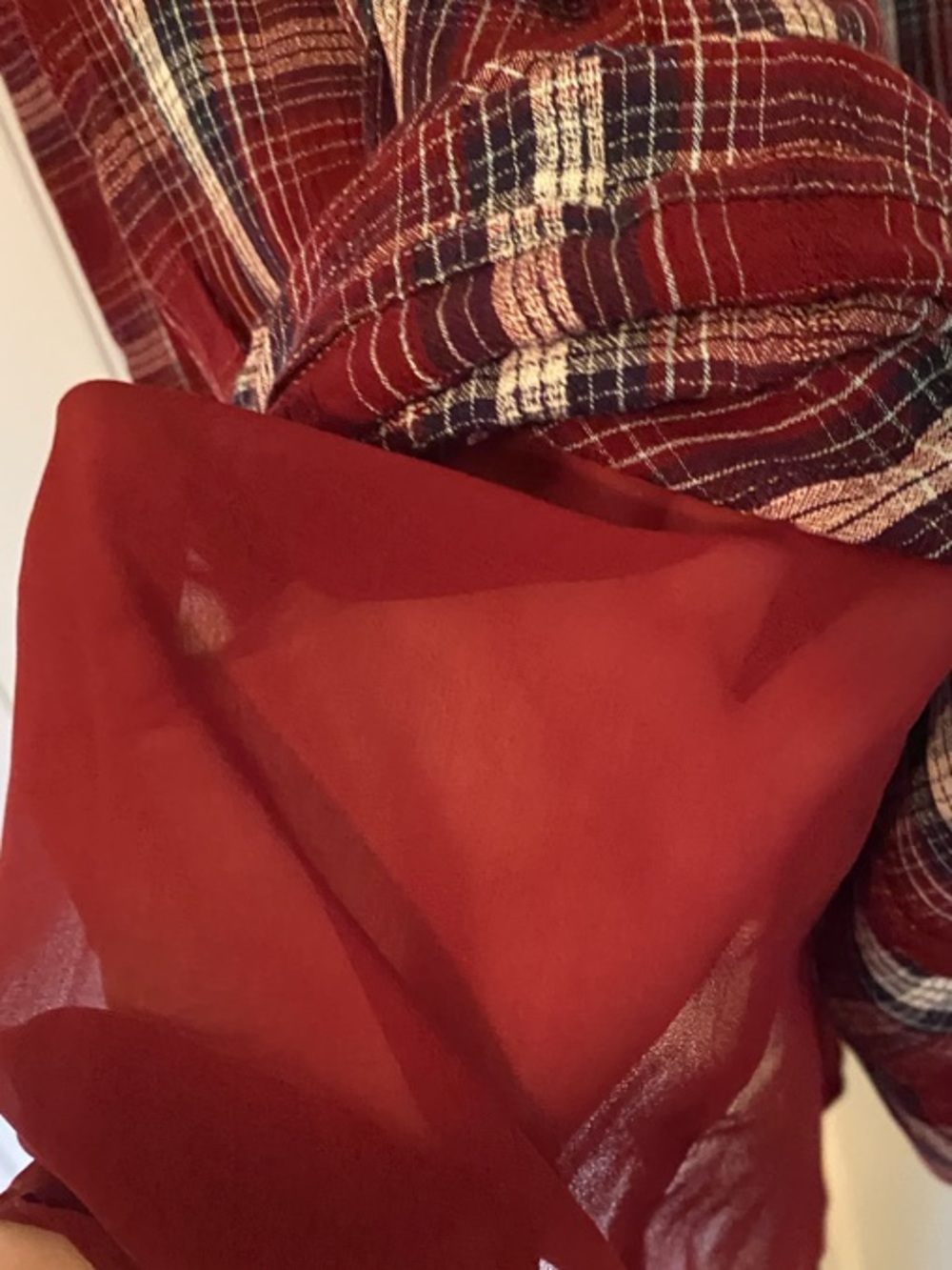 American Eagle Burgundy Navy Plaid Maxi Dress - Picture 6 of 6